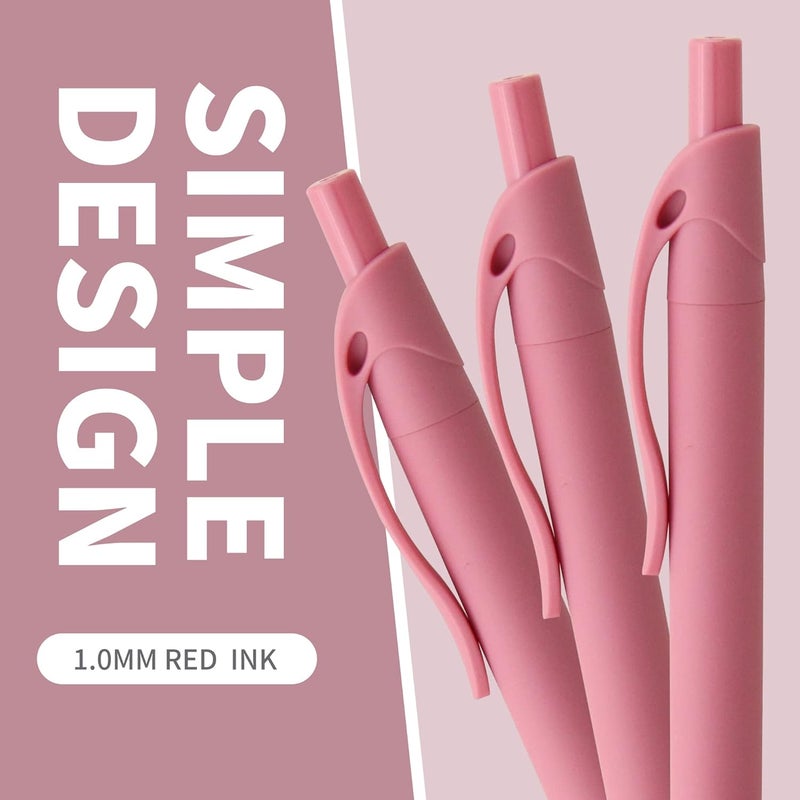 deegtran Pens Bulk, 50 Pack No Bleed Click Pens, Wholesale Retractable Ballpoint Pens, Pen Medium Point, Smooth Ink Pens, 1.0MM Red Ink - Image 2
